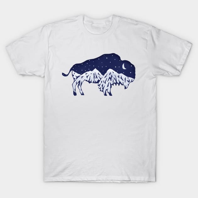 Snow Bison T-Shirt by rtsukamoto